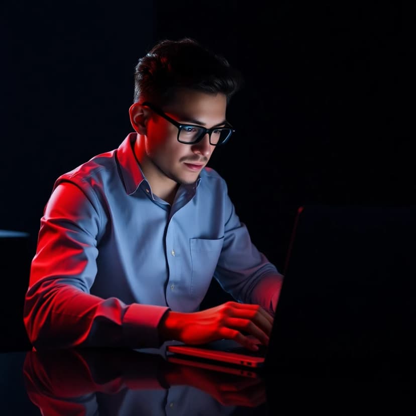 Professional marketer editing AI video ad